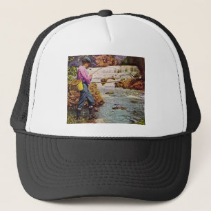 Casquette Pêche de truite au-dessous des automnes