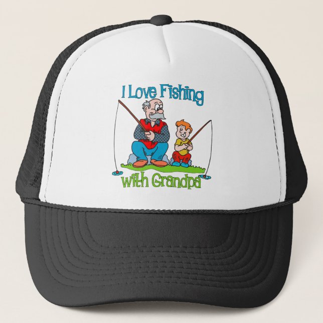 Casquette Pêche - I Love Pêche avec grand-père (Devant)
