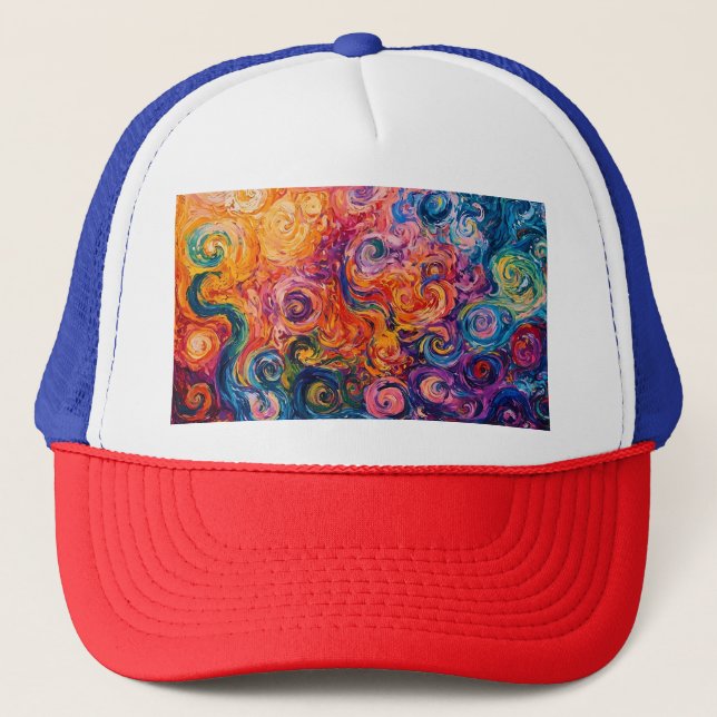 Casquette Peinture à l'huile de tourbillons psychédélique (Devant)