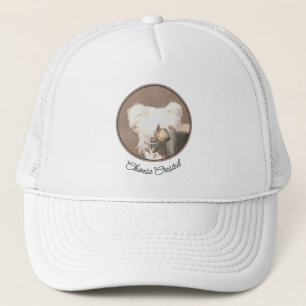 Casquette Peinture Chinoise sans cheveux peint art original