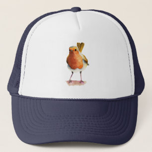 Casquette Peinture d'aquarelle d'oiseau de Robin