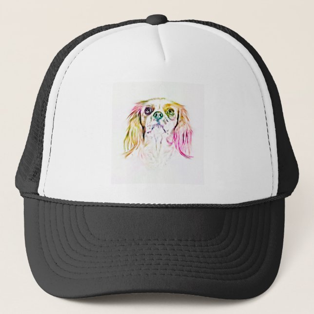 Casquette Peinture de chien espagnol du roi Charles Cavalier (Devant)