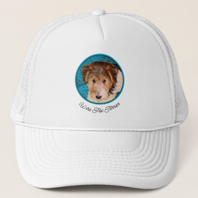 Casquette Peinture de chiot Terrier Fox - Art de chien origi (Devant)