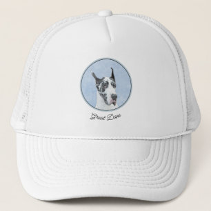 Casquette Peinture de Great Dane (Arlequin) - Art original d