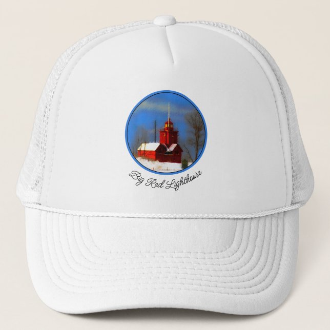 Casquette Peinture de phare rouge - Art original (Devant)