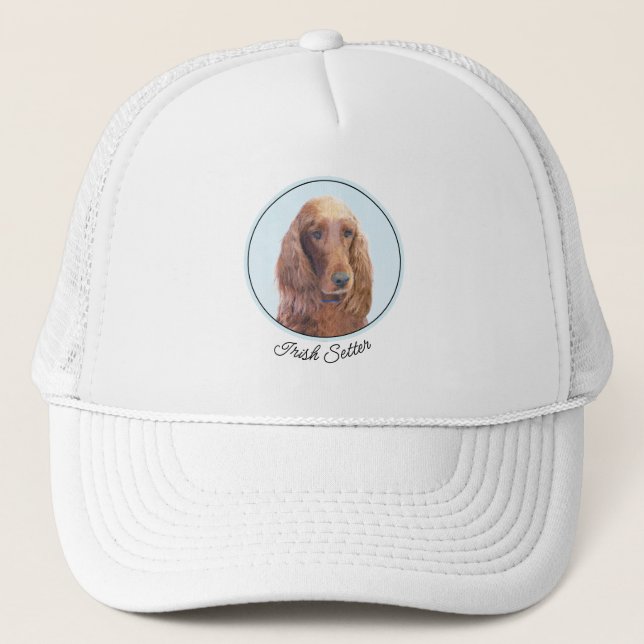 Casquette Peinture de Setter irlandais - Joli art original d (Devant)