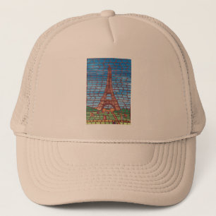 Casquette Peinture en mosaïque de chapeaux de camion Tour Ei