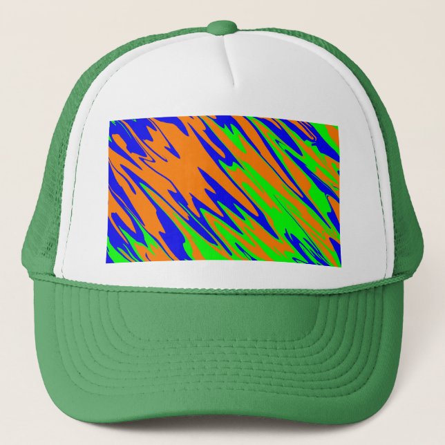 Casquette Peinture en spray orange bleu vert lime (Devant)