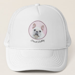 Casquette Peinture française de Bulldog (Crème/Blanc) - Art 
