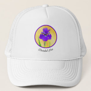 Casquette Peinture Iris Violet - Art Fleur Originale