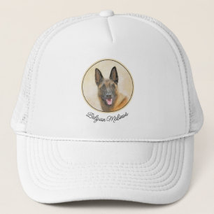 Casquette Peinture Malinois Belge - Art Original de Chien Mi