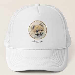Casquette Peinture Poméranienne (orange) - Art Chien origina