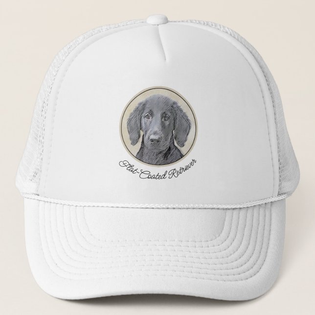Casquette Peinture Retriever à revêtement plat - Art Chien o (Devant)