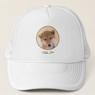Casquette Peinture Shiba Inu (Rouge) - Art Chien original