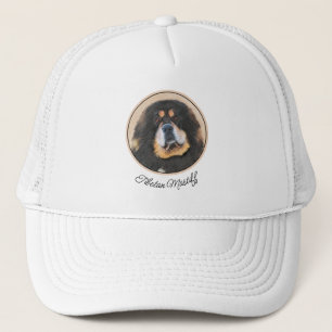 Casquette Peinture Tibétaine Mastiff - Joli art original chi