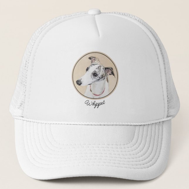 Casquette Peinture Whippet - Jolie art original chien (Devant)