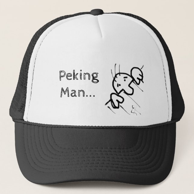 Casquette Peking Man mignon Cartoon Man Pékin au-dessus d'un (Devant)