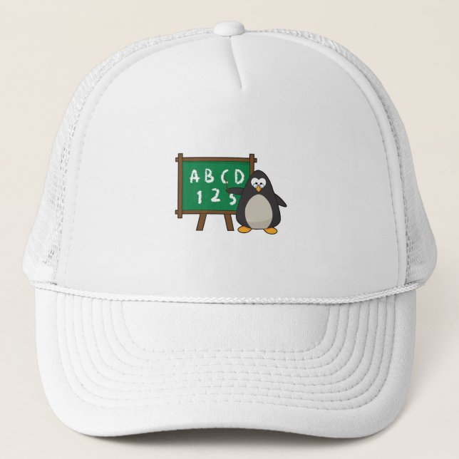 Casquette Penguin comme enseignant avec tableau noir (Devant)