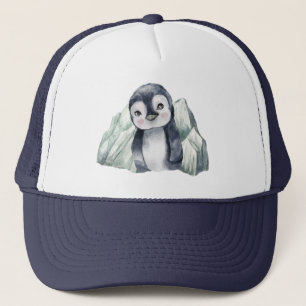 Casquette Penguin In Winter Watercolor Trucker Hat