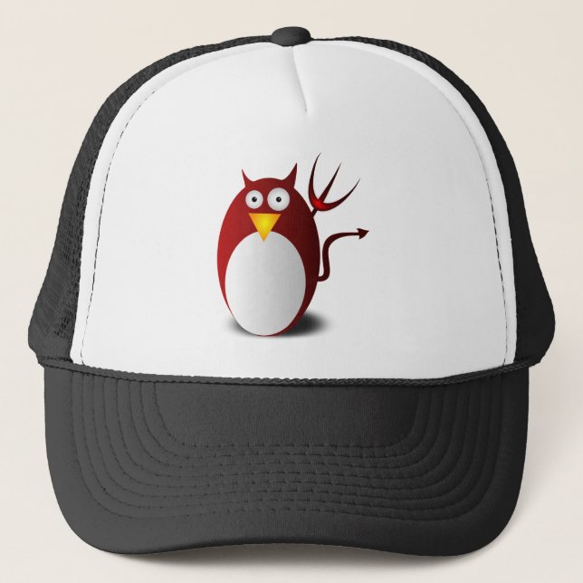 Casquette Penguin Linux Tux Ubuntu Devil Trident Lucifer (Devant)