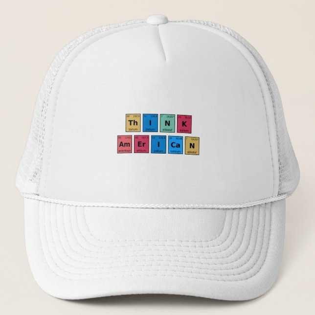 Casquette Pensez à la table périodique américaine (Devant)