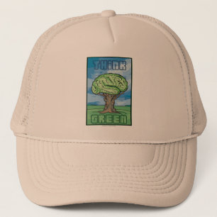 Casquette Pensez au cerveau vert