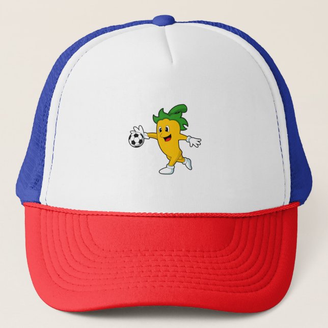 Casquette Pepper Vegan comme joueur de football avec Soccer. (Devant)