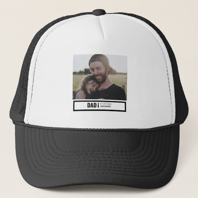 Casquette Père Fille Photo Papa, tu es génial (Devant)