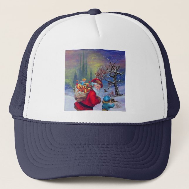 CASQUETTE PÈRE NOËL AVEC JOUETS ET ENFANT DANS LA NEIGE D'HI (Devant)