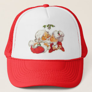 Casquette Père Noël embrassant Mme Claus
