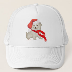 Casquette Père Noël Helper Puppy Poodle / Bichon Mix