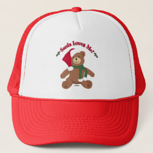 Casquette Père Noël M'Aime ! Ours en peluche de Noël