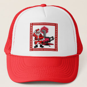 Casquette Père Noël vintage et brûleur de poêle à charbon