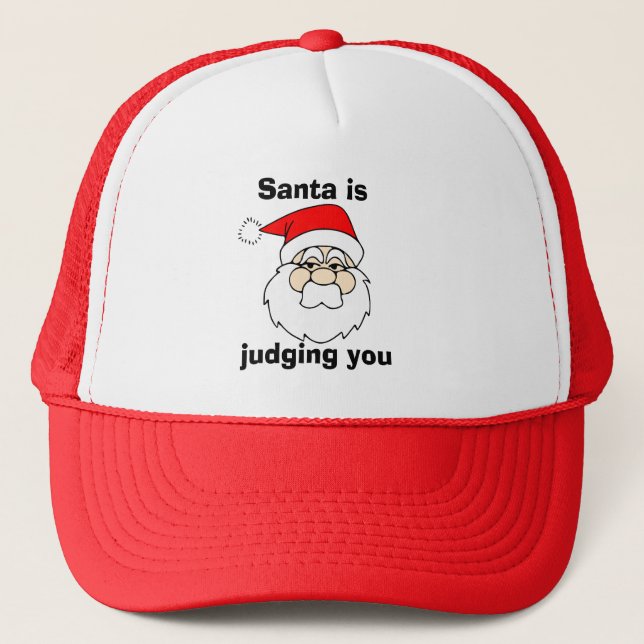 Casquette Père Noël vous juge (Devant)
