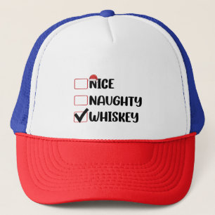 Casquette Père Noël Whiskey Nice Naughty Liste de Noël