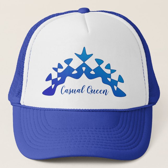 Casquette Perpétuelle "Reine Décontractée" Couronne Bleue Fa (Devant)