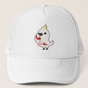 Casquette Perroquet au téléphone avec récepteur téléphonique