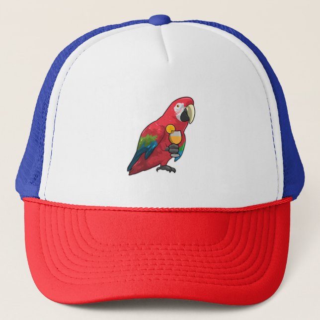 Casquette Perroquet au verre de jus d'orange (Devant)