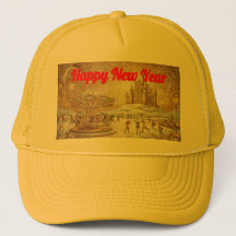 Personalized New Year Holiday gold Yellow Hat