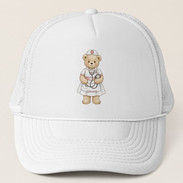 Casquette Personalized Nurse Teddy Bear Custom Name Nursing  (Devant)