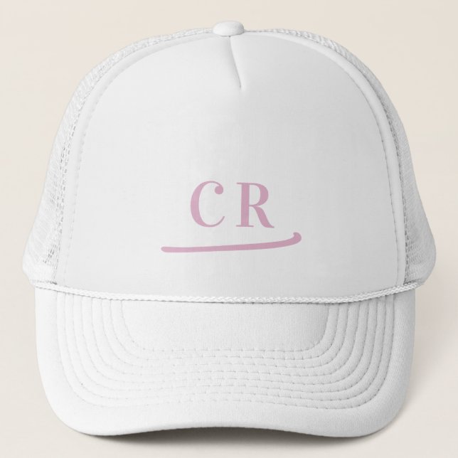 Casquette Personalized Pink Monogrammed Initials Minimalist  (Devant)
