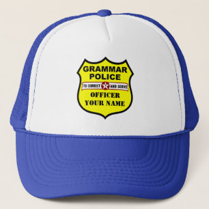 Casquette personnalisable de police de grammaire