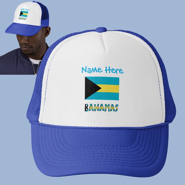 Casquette Personnalisation bahaméenne du drapeau bleu (Créateur téléchargé)