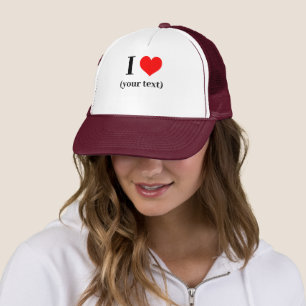 Casquette Personnalisé! I Heart Trucker Hat - Blanc et Maroo