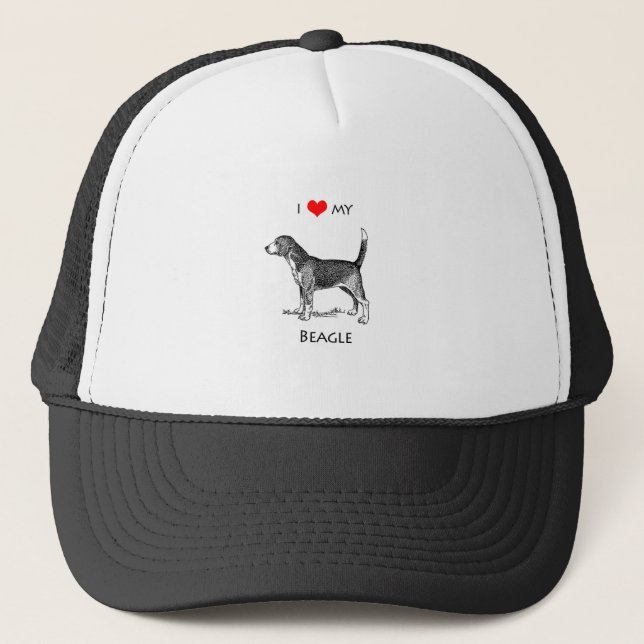 Casquette Personnalisé J'Aime Mon Chien Beagle (Devant)
