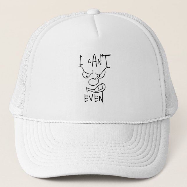 Casquette Personnalisé visage en colère Je ne peux même pas, (Devant)
