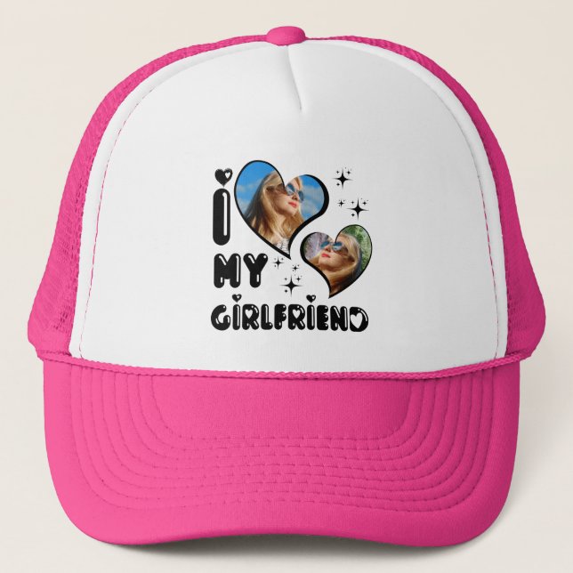 Casquette Personnalisée 2 Photo J'aime ma petite amie (Devant)