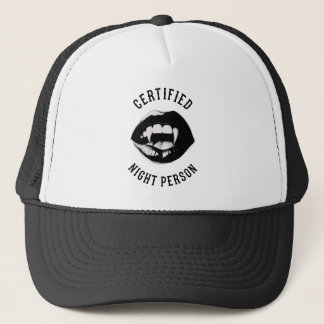 Casquette Personne de nuit certifiée vampire 