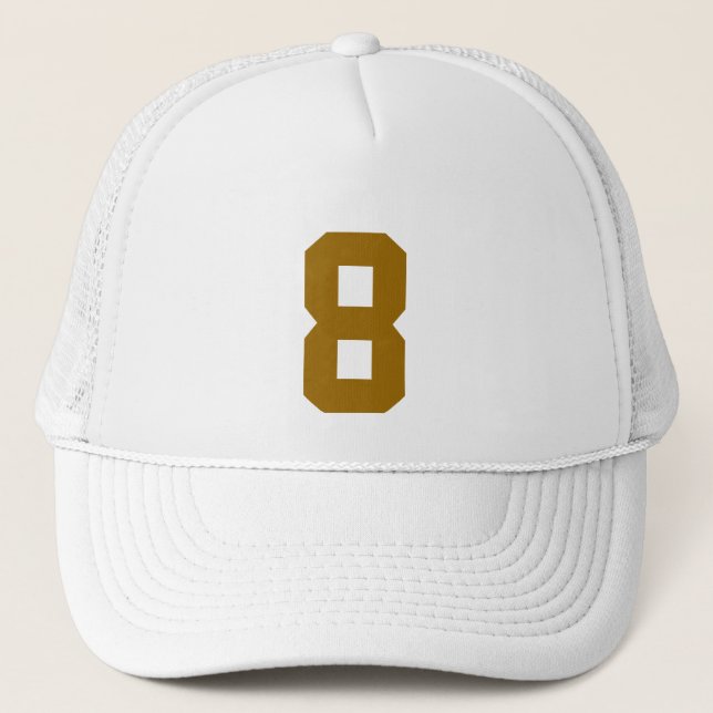 Casquette Personnel custom le nombre huit 8 couleur or (Devant)