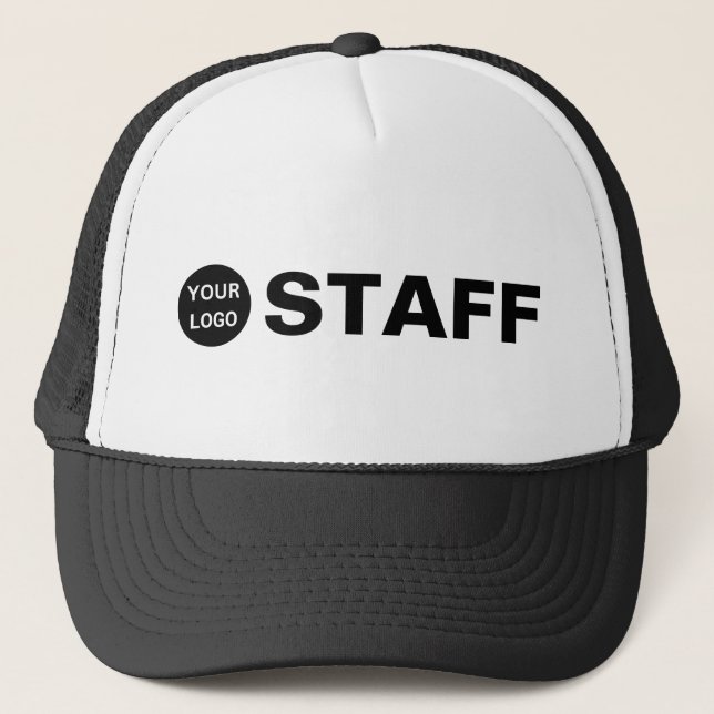 Casquette Personnel du logo de l'entreprise noir et blanc (Devant)
